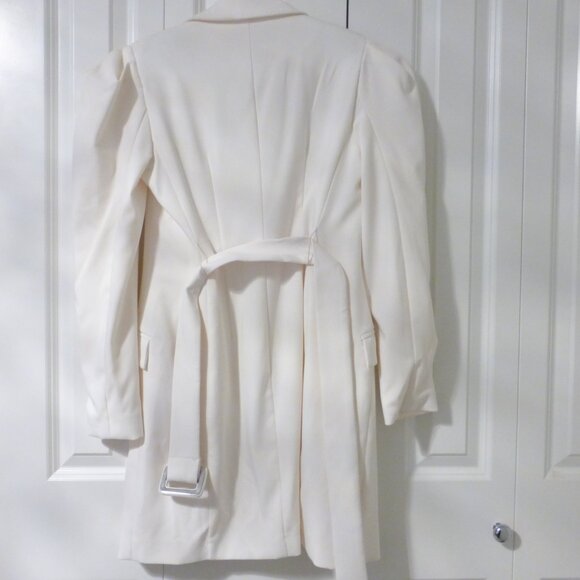 GUESS off white cream blazer overcoat with padded puffy shoulders - Picture 4 of 16